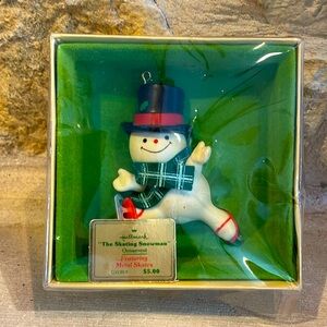 1979 Hallmark Skating Snowman Christmas Ornament Tree Trimmer Collection Vintage